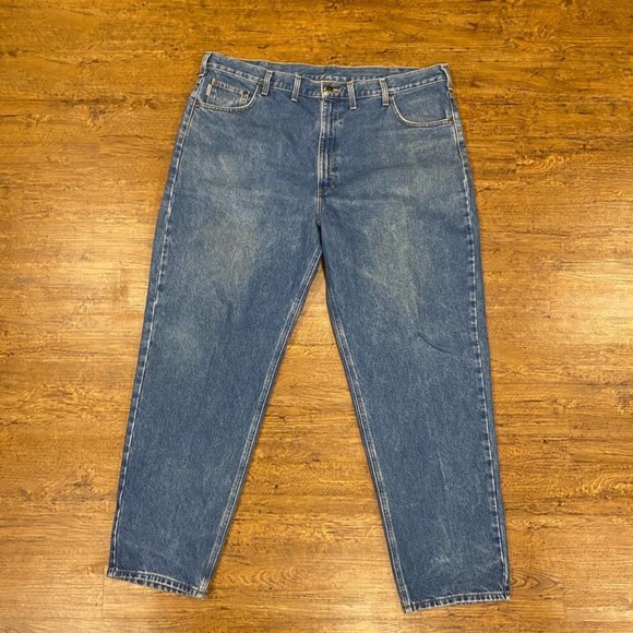Carhartt B17 DST Blue Relaxed Fit Workwear‎ Denim Trousers Pants Jeans Men 44x32 - Picture 1 of 9